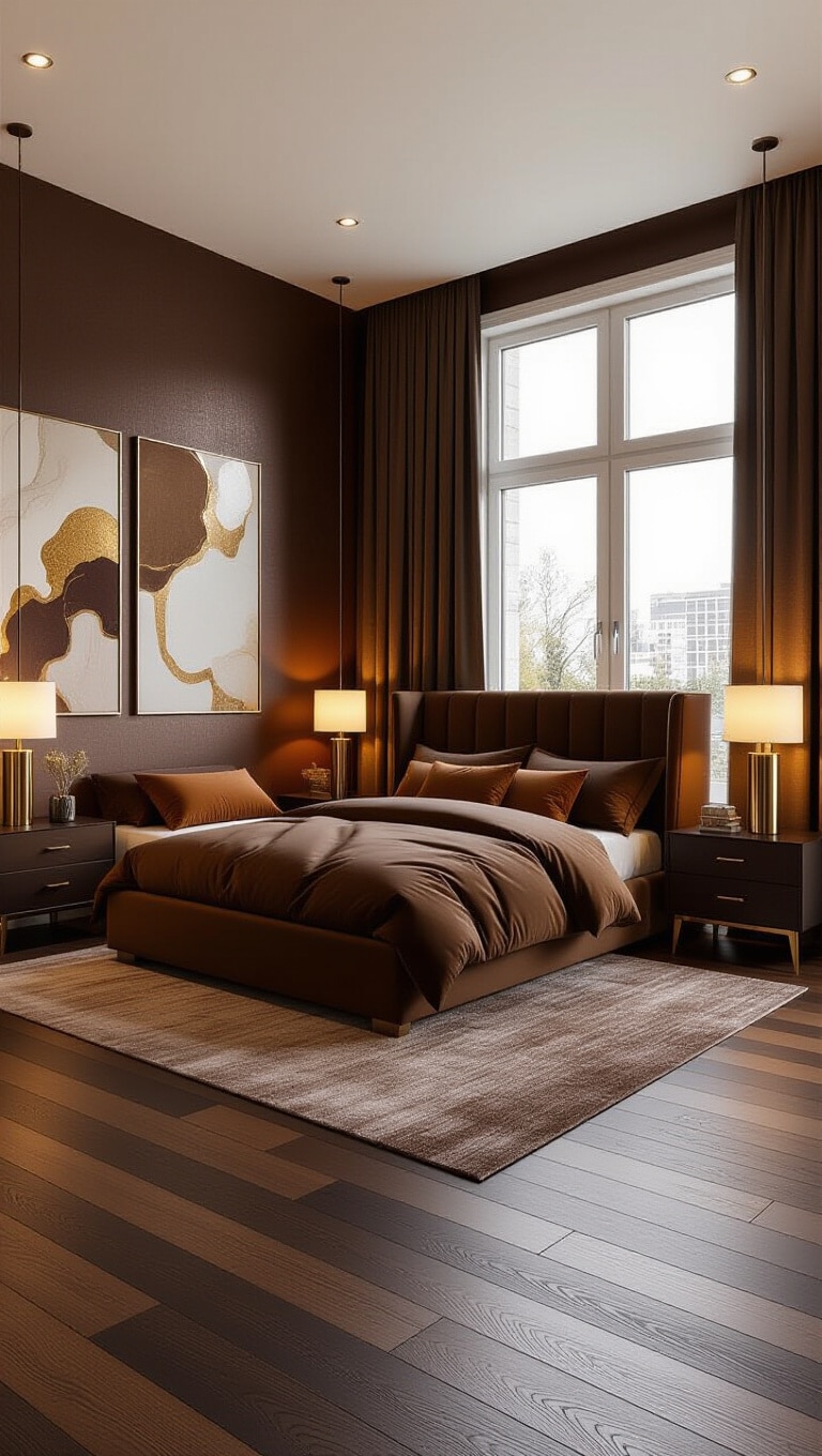 Contemporary Brown Luxe Bedroom