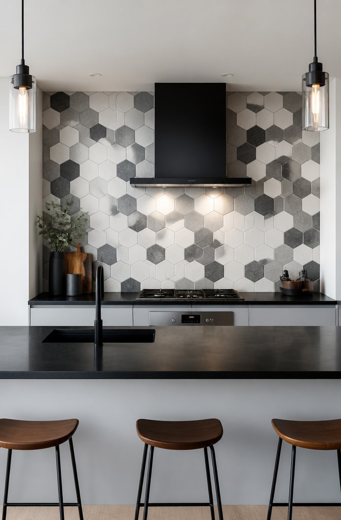 Contemporary Hexagonal Patterned Tiles