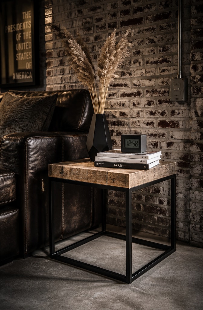 Contemporary Industrial Side Table Setup