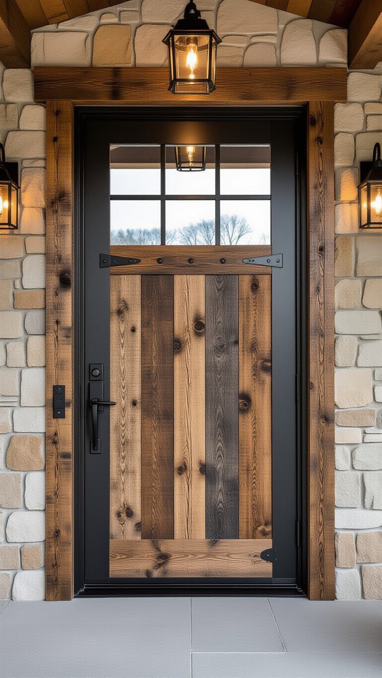 Contemporary Rustic Mixed Material Door
