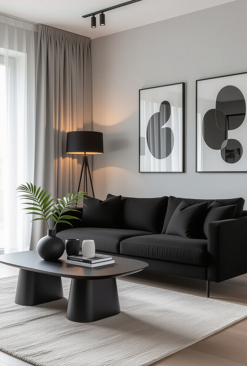 Contemporary Urban Black Couch Style
