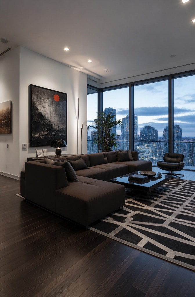 Contemporary Urban Brown Sofa Living Room