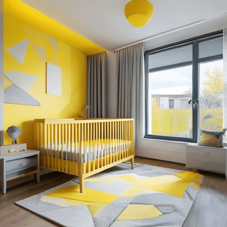 Contemporary Yellow and Gray Nursery