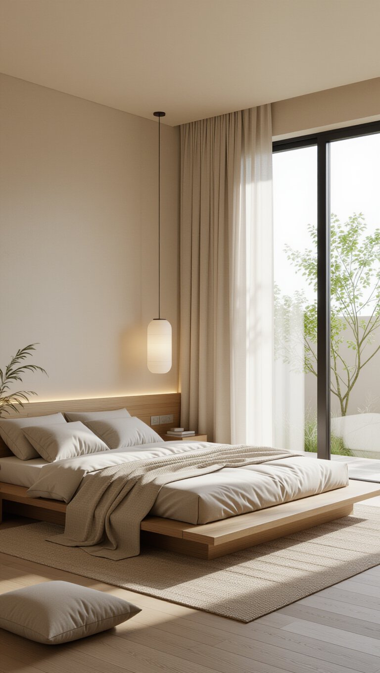 Contemporary Zen Beige Bedroom
