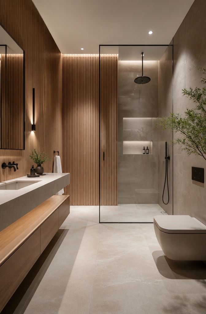 Contemporary Zen Guest Bathroom