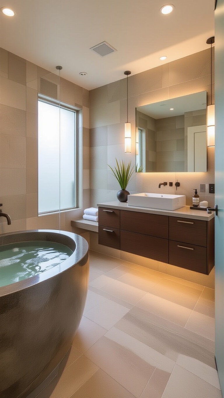 Contemporary Zen Guest Bathroom
