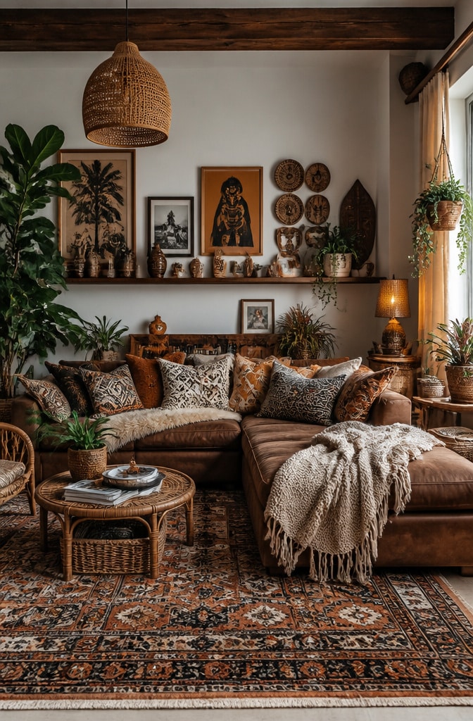 Cozy Bohemian Brown Sectional Space