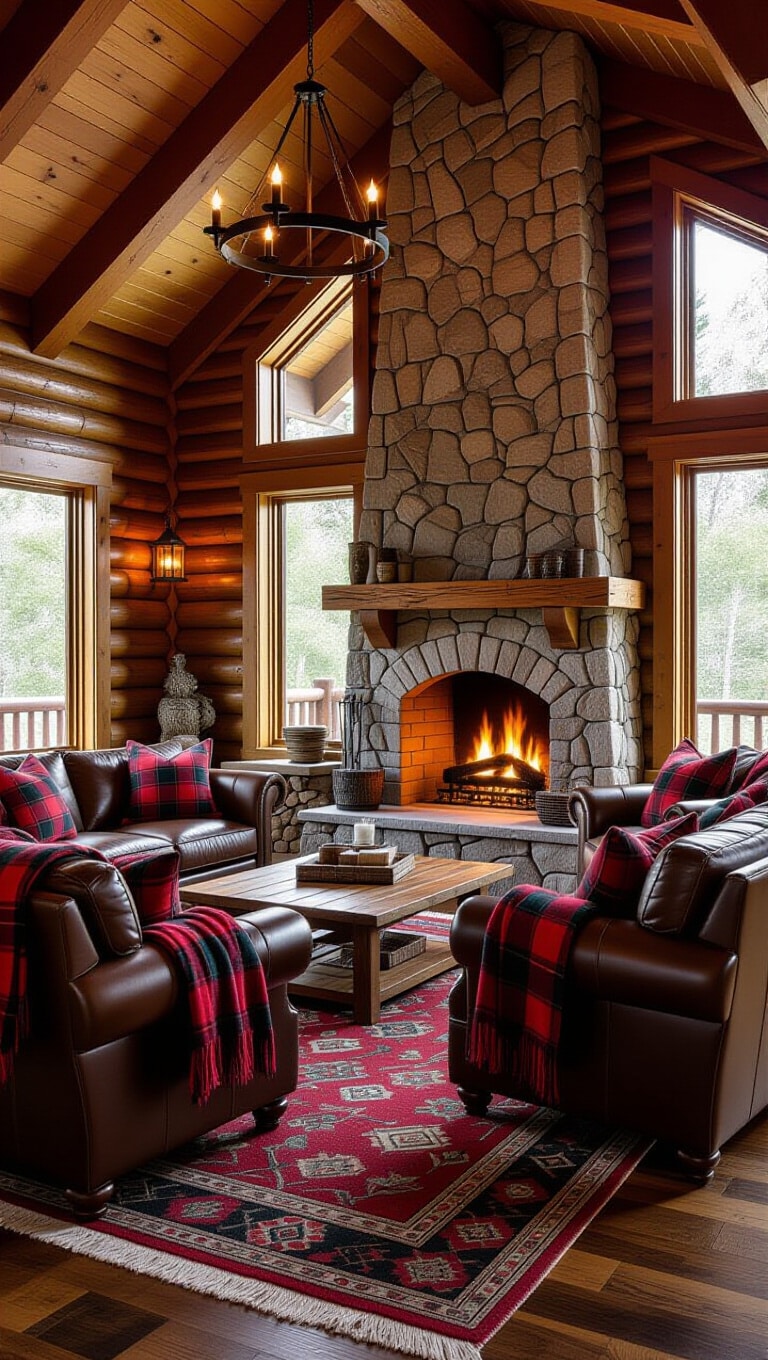 Cozy Cabin-Style Brown Living Room