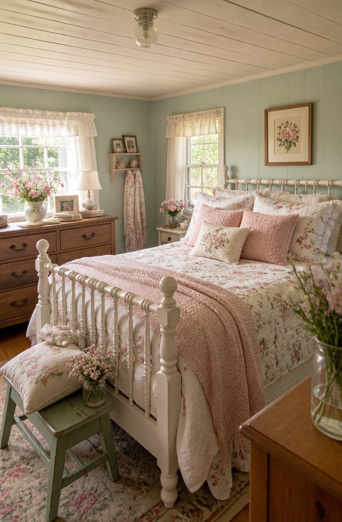 Cozy Cottage White Bed Frame Bedroom