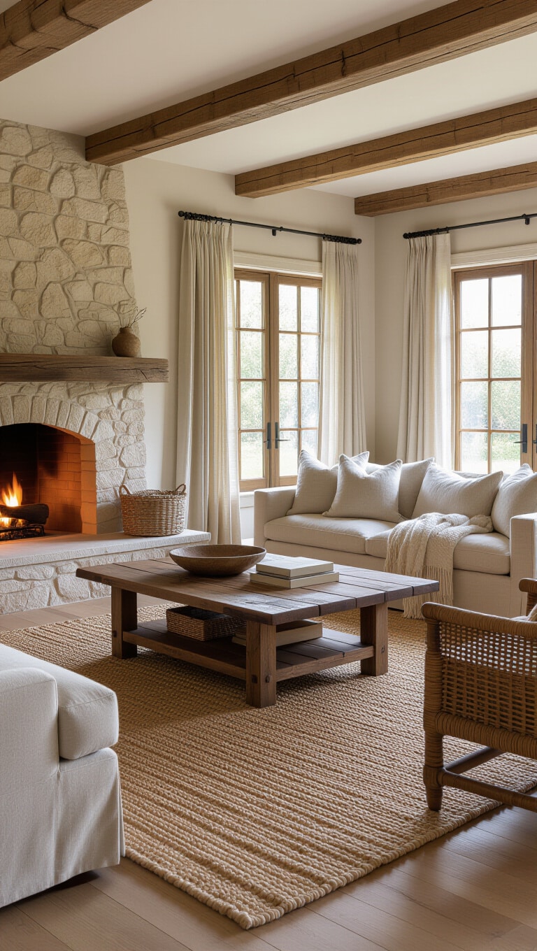 Cozy Rustic Brown Rug Living Room