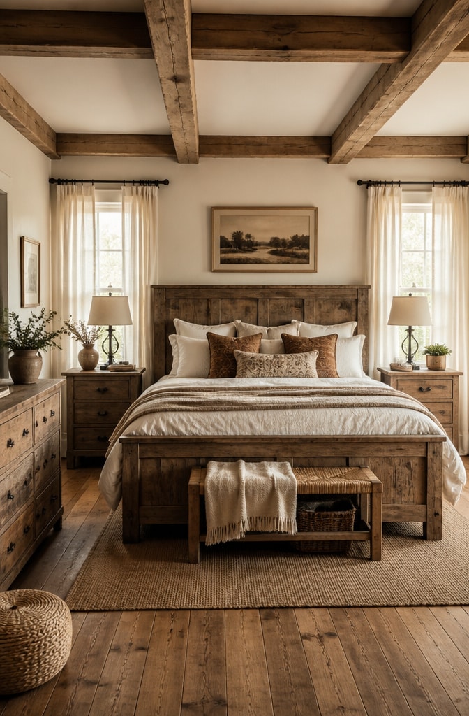 Cozy Rustic Farmhouse Bedroom