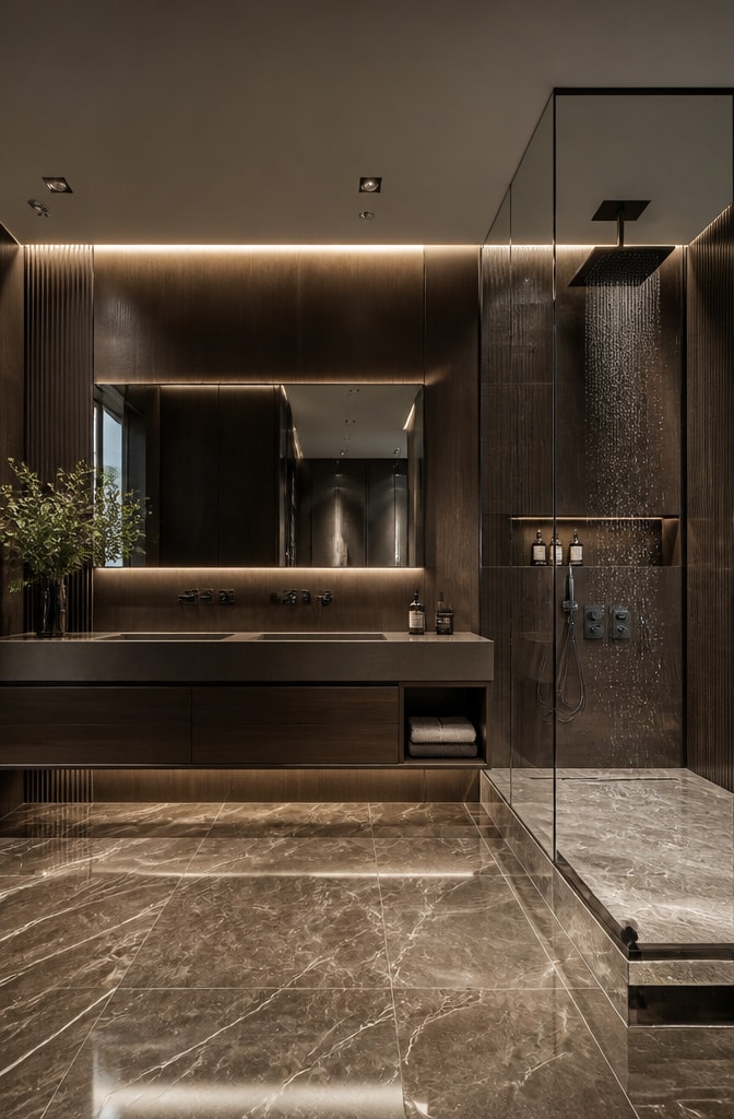 Dark Brown Contemporary Luxury Bathroom