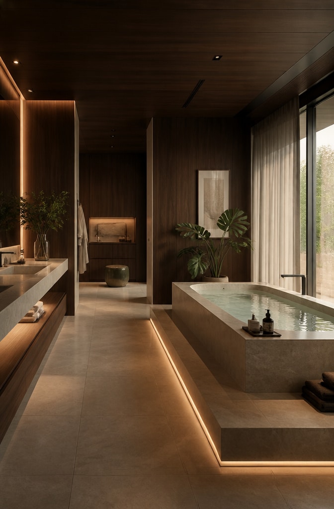 Dark Brown Spa-Inspired Bathroom Retreat