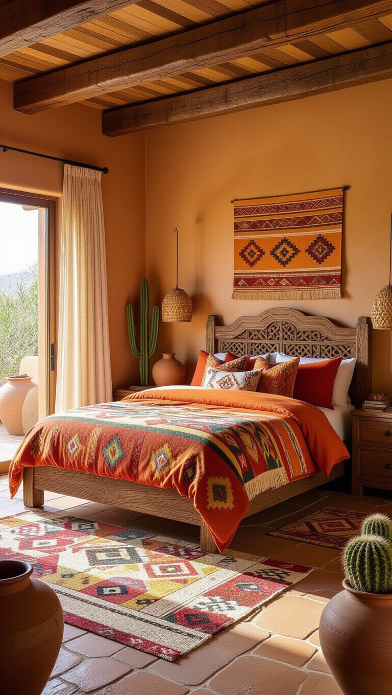 Desert Brown Southwestern Bedroom