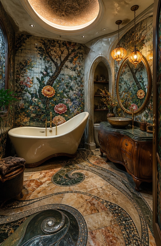 Eclectic Art Nouveau Bathroom Fusion