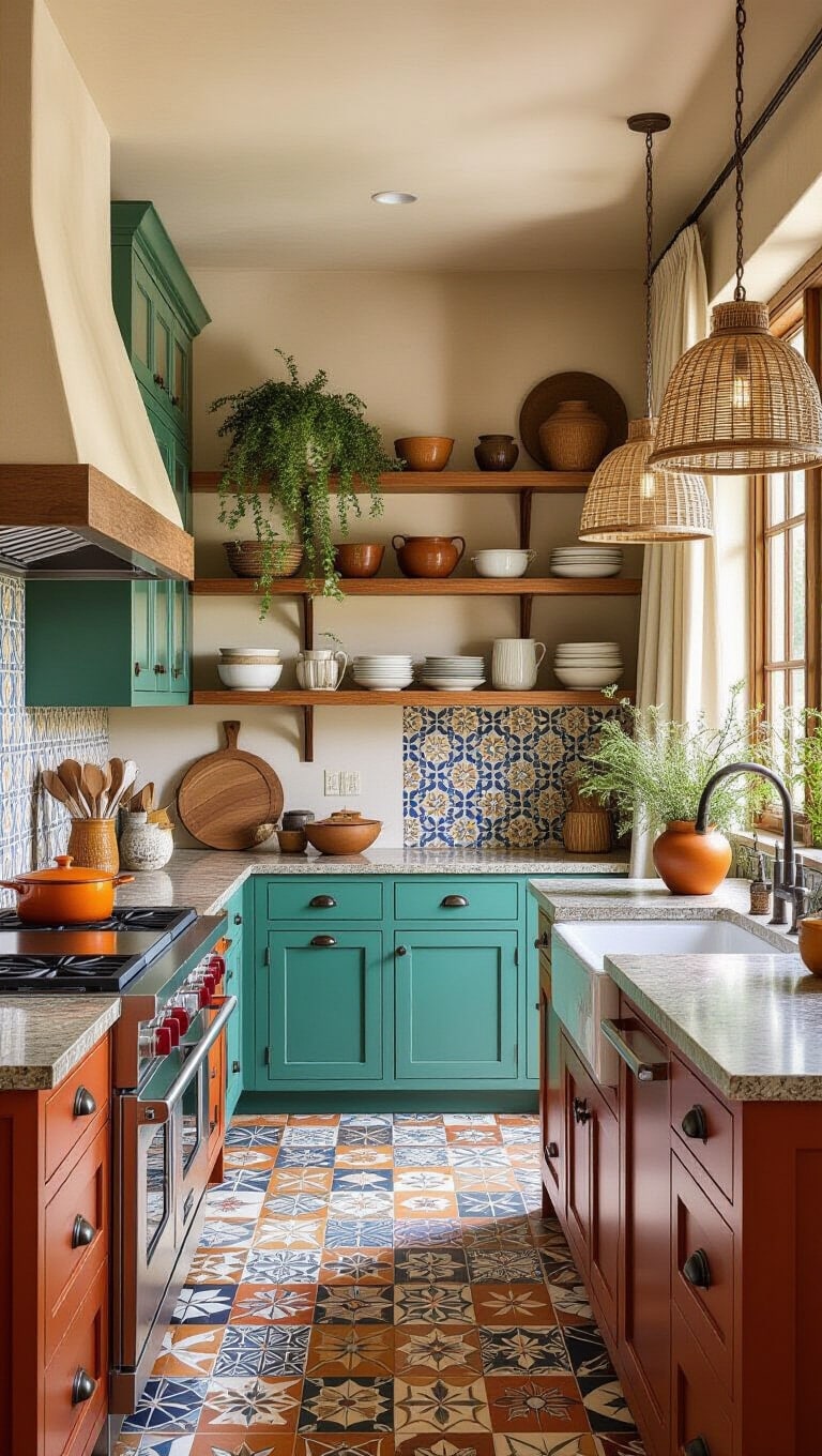 Eclectic Bohemian Fantasy Brown Granite Kitchen