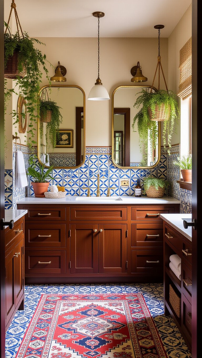 Eclectic Brown Cabinets Bathroom Mix