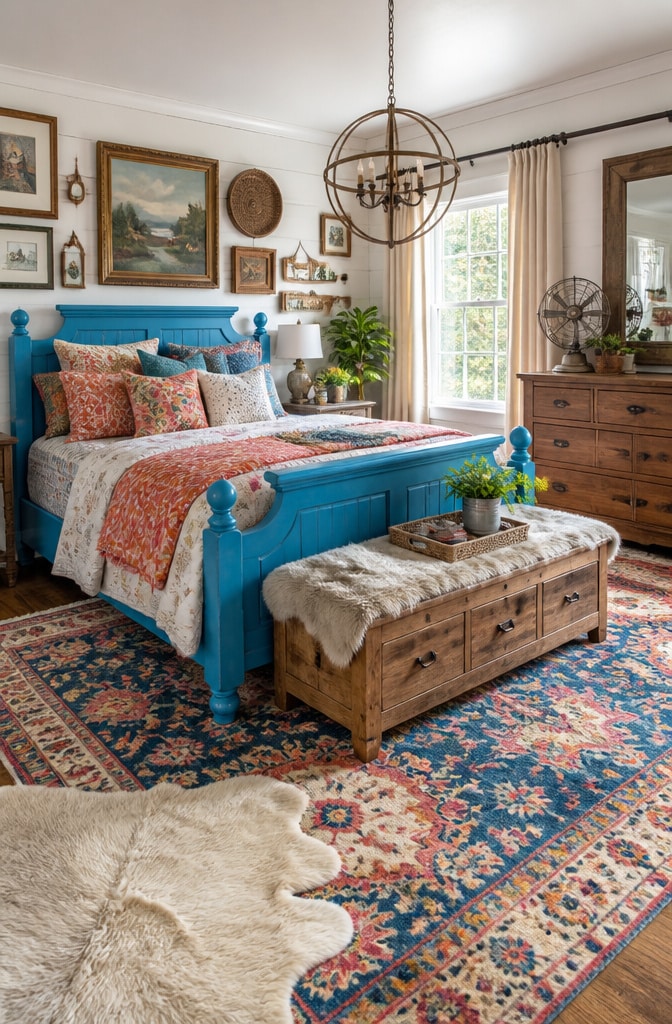 Eclectic Country Farmhouse Bedroom Mix