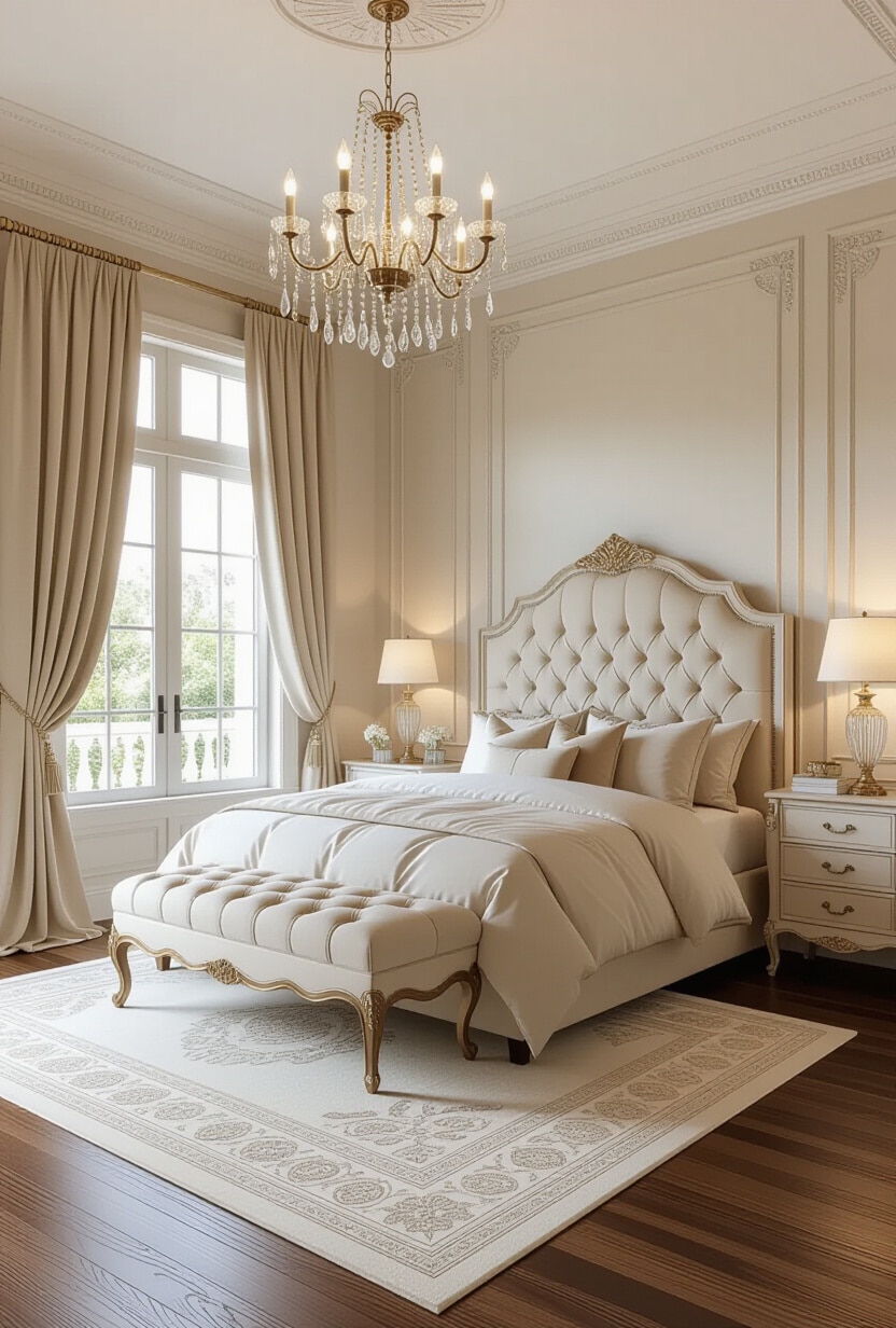 Elegant Classic Cream and Beige Bedroom