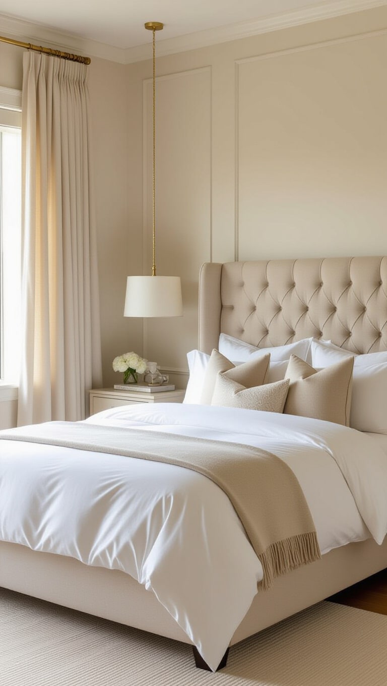 Elegant Neutral Tones Clean Girl Bedroom