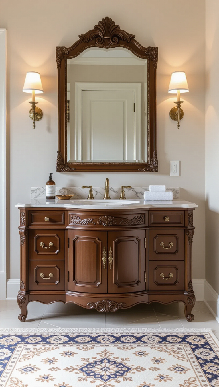 Elegant Traditional Brown Vanity