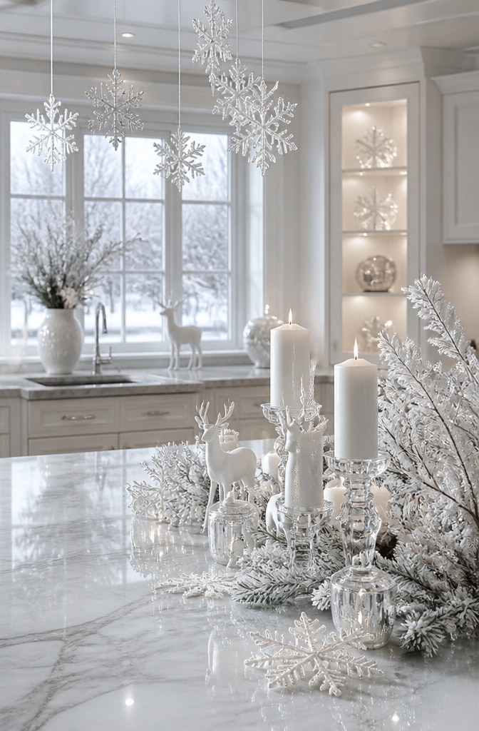 Elegant White Winter Wonderland Counter