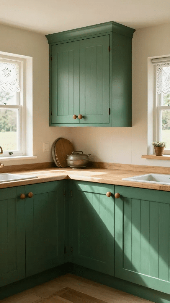 Emerald Green Country Cottage Cabinets