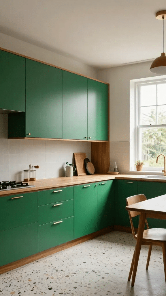 Emerald Green Vintage Mid-Century Modern Cabinets