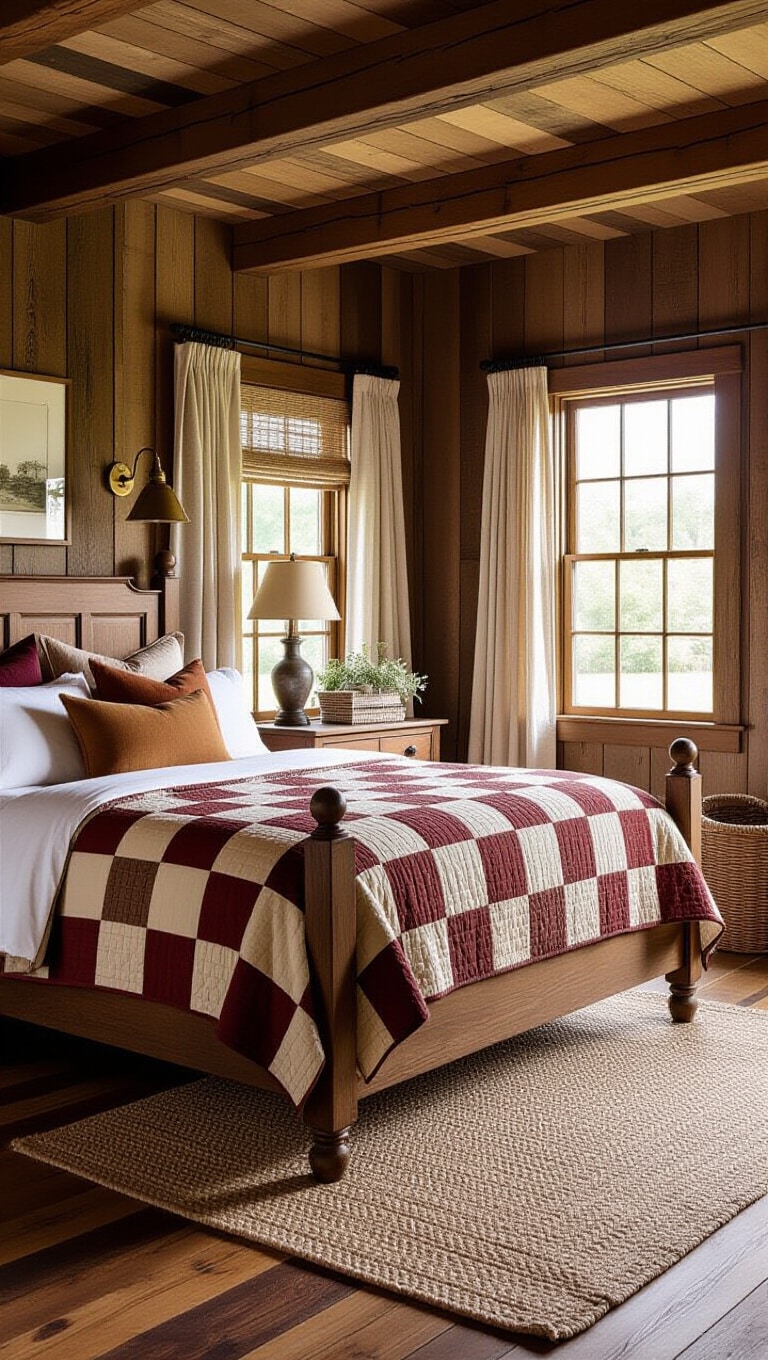 Farmhouse Brown Cozy Bedroom