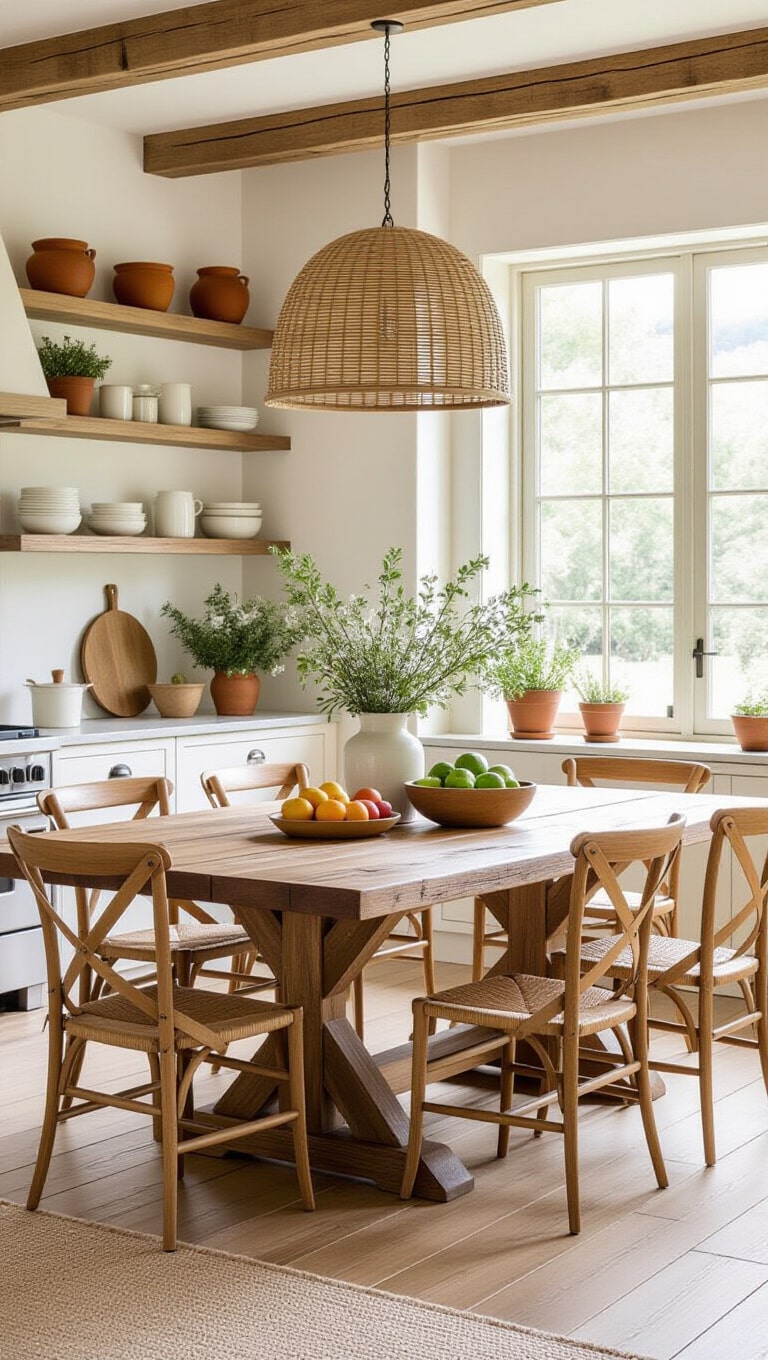 Farmhouse Dining Room with Farm-to-Table Freshness