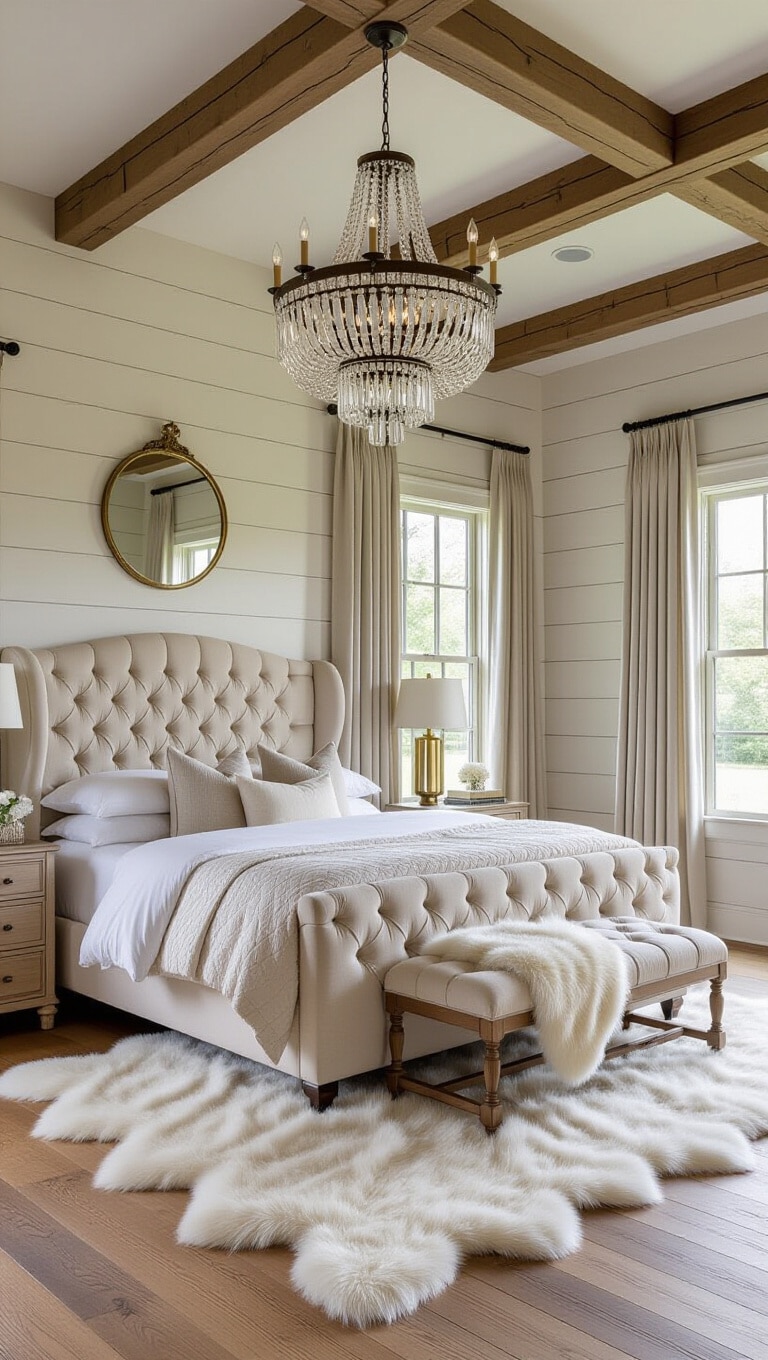 Farmhouse Glam Rustic Bedroom
