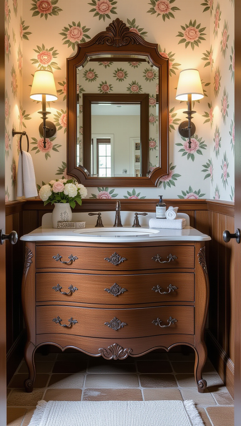 French Country Brown Vanity
