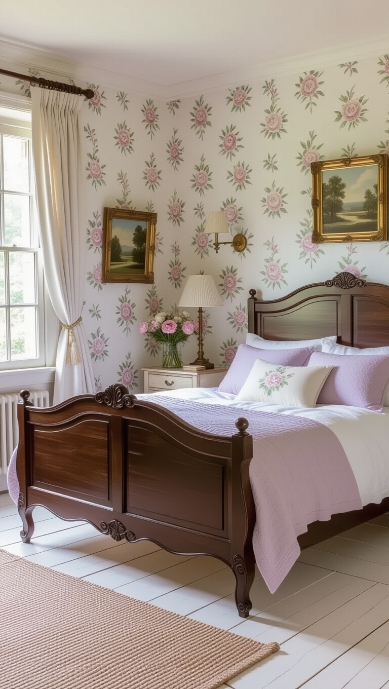 French Country Dark Brown Bed Frame Bedroom