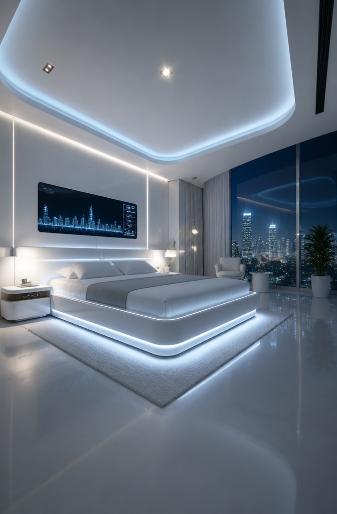 Futuristic Minimalist Bedroom Concept