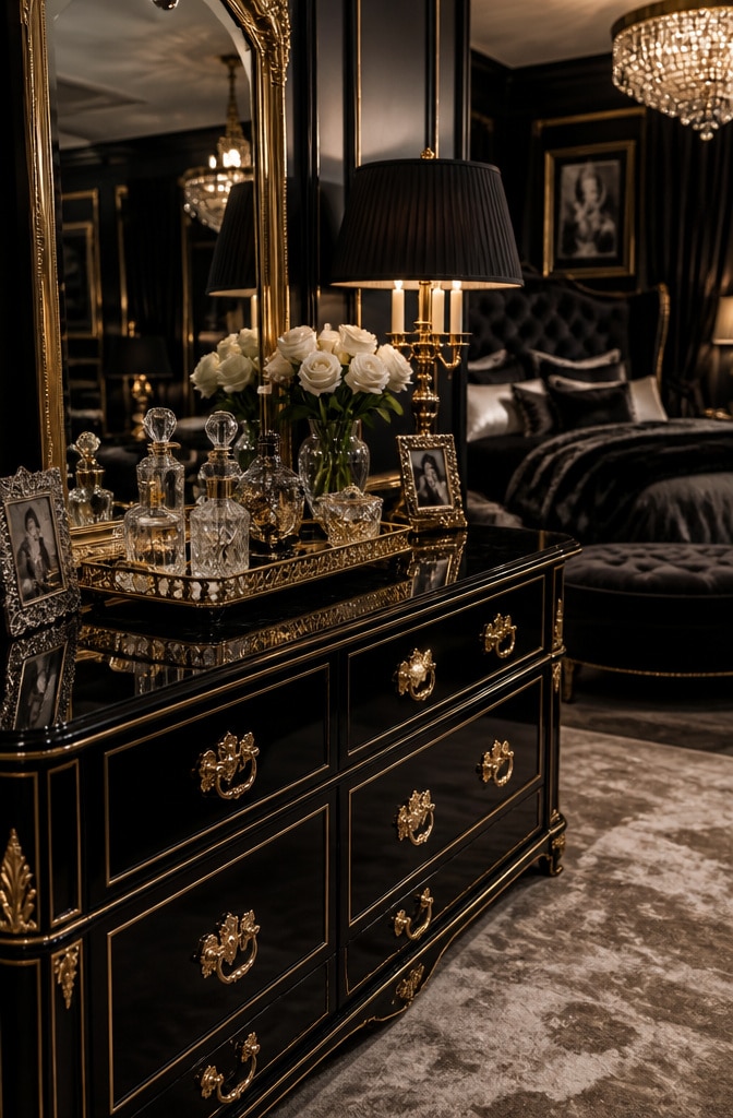 Glam Hollywood Regency Dresser Decor Bedroom