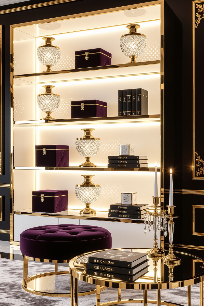 Glam Luxe Shelf Decor Bedroom