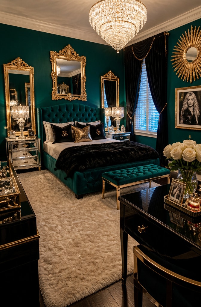 Glamorous Hollywood Regency Bedroom