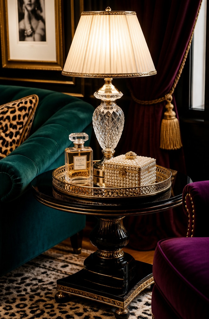 Glamorous Hollywood Regency Side Table Look