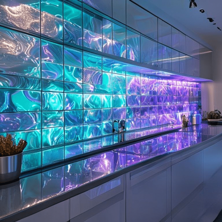 Glossy Iridescent Glass Tiles