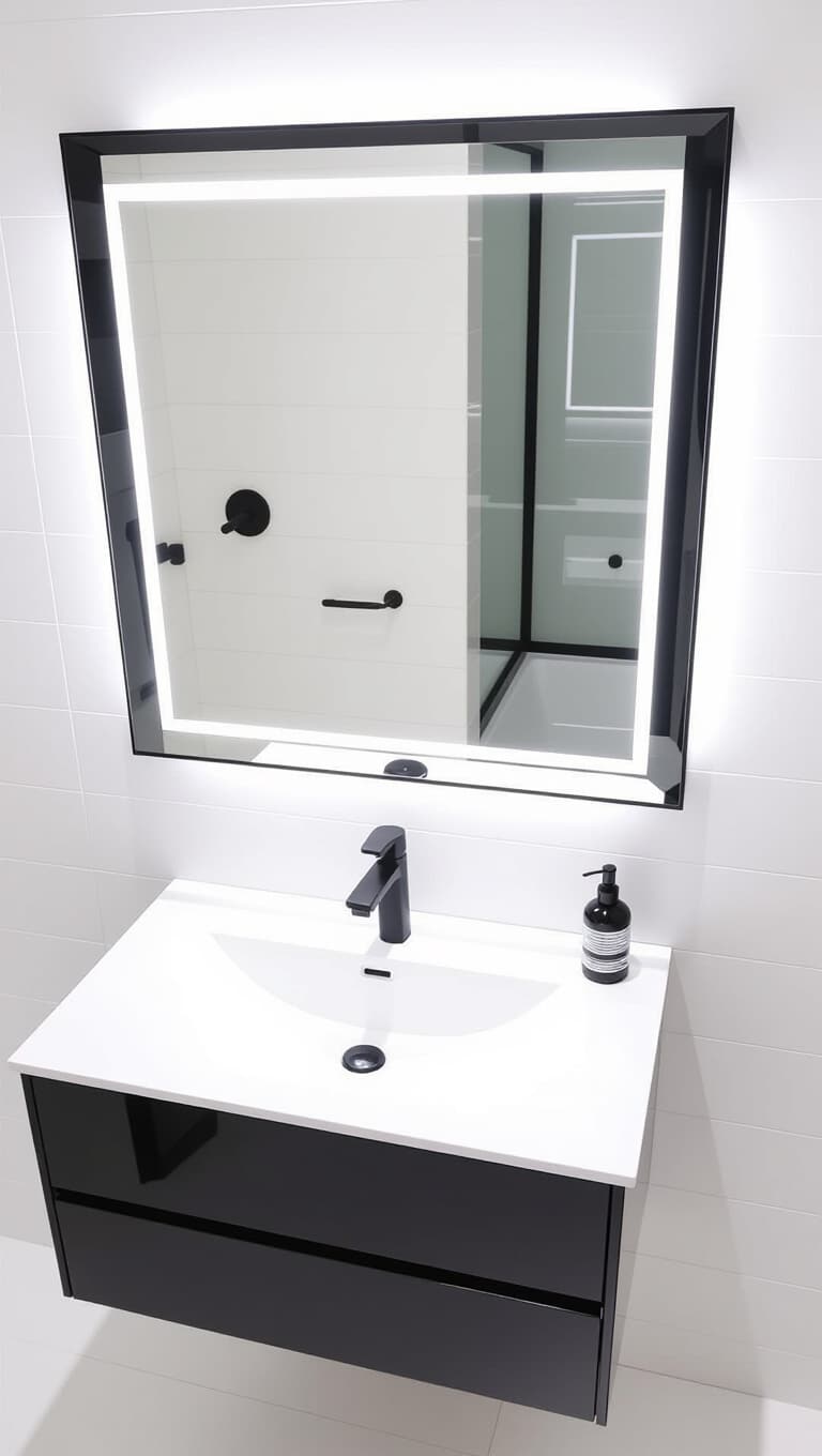 High-Gloss Lacquered Single Sink Vanity