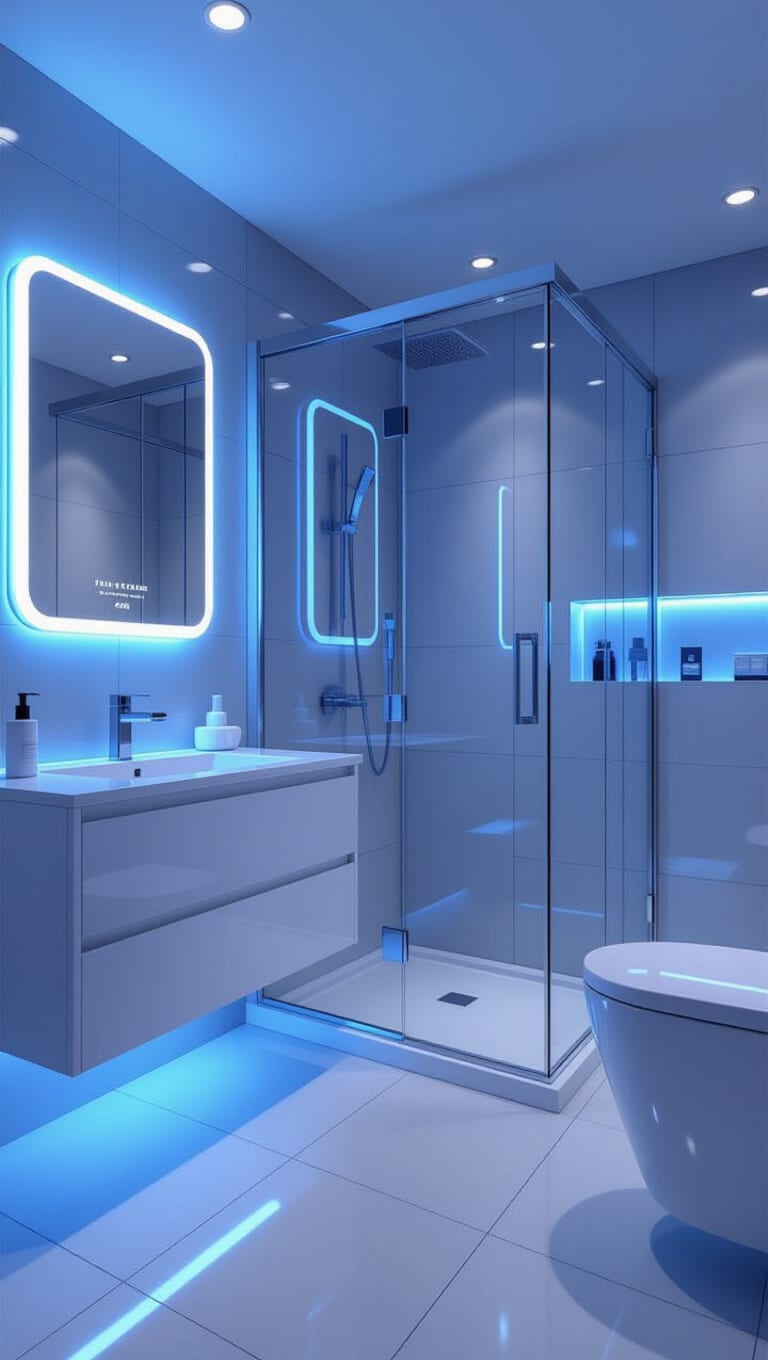 High-Tech Futuristic Guest Bathroom