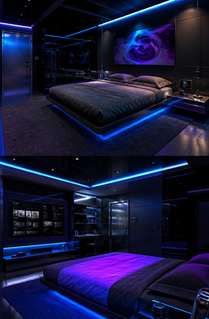 High-Tech Futuristic Small Bedroom