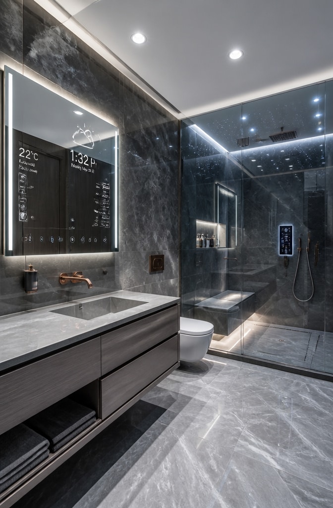 High-Tech Luxury Guest Bathroom