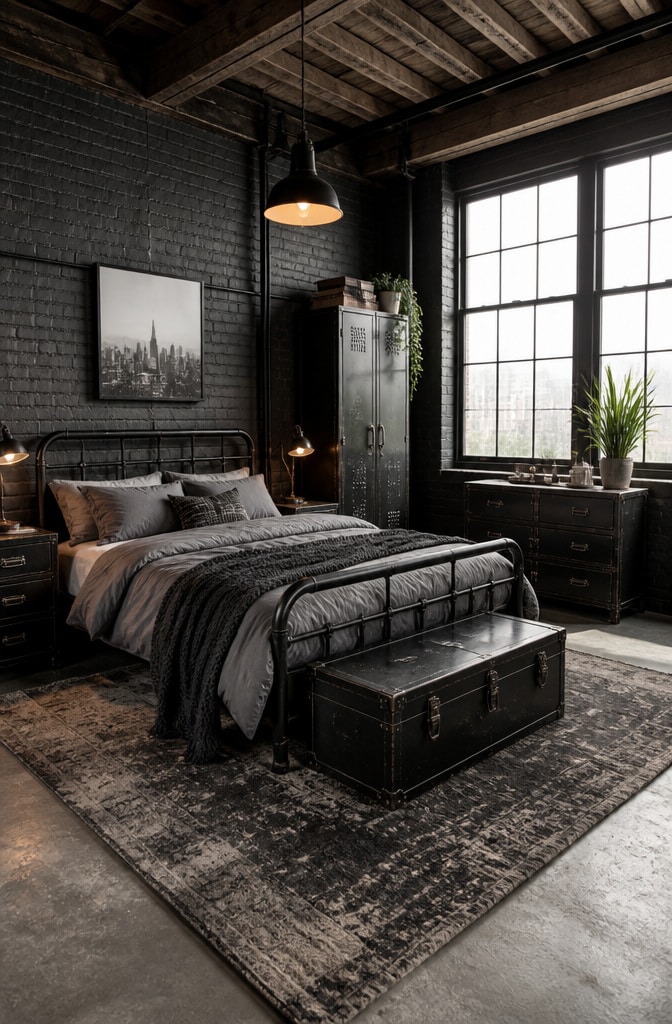 Industrial Black Metal Bedroom