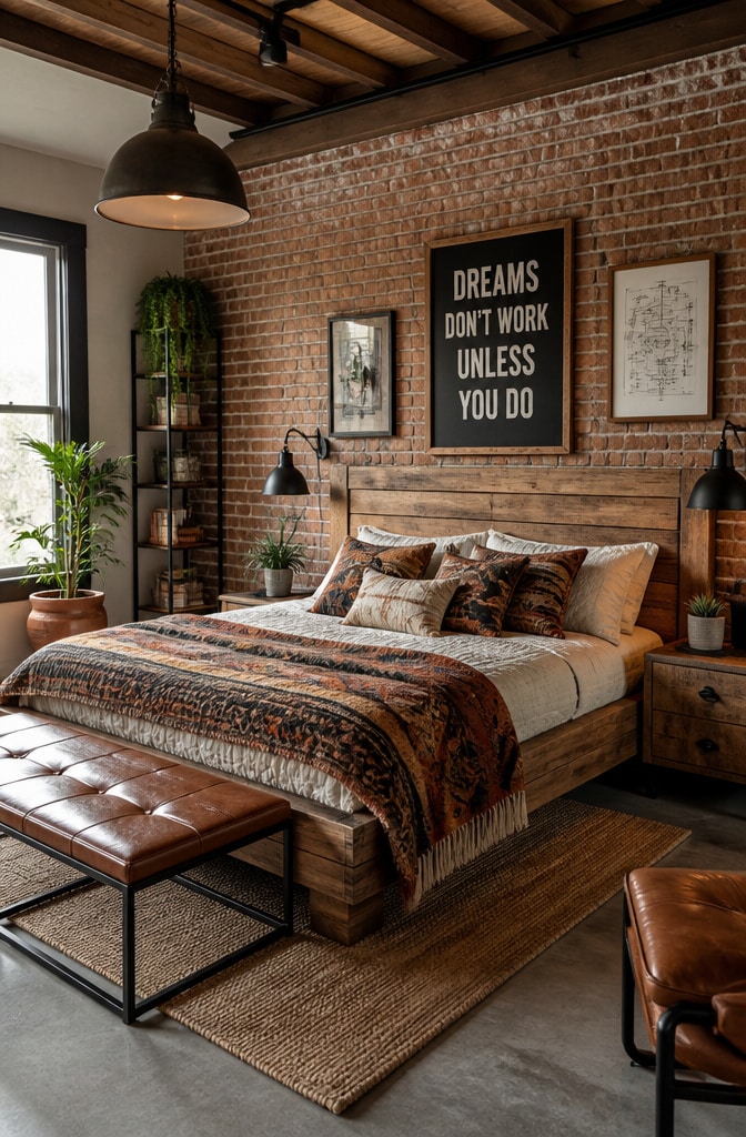 Industrial Boho Farmhouse Bedroom
