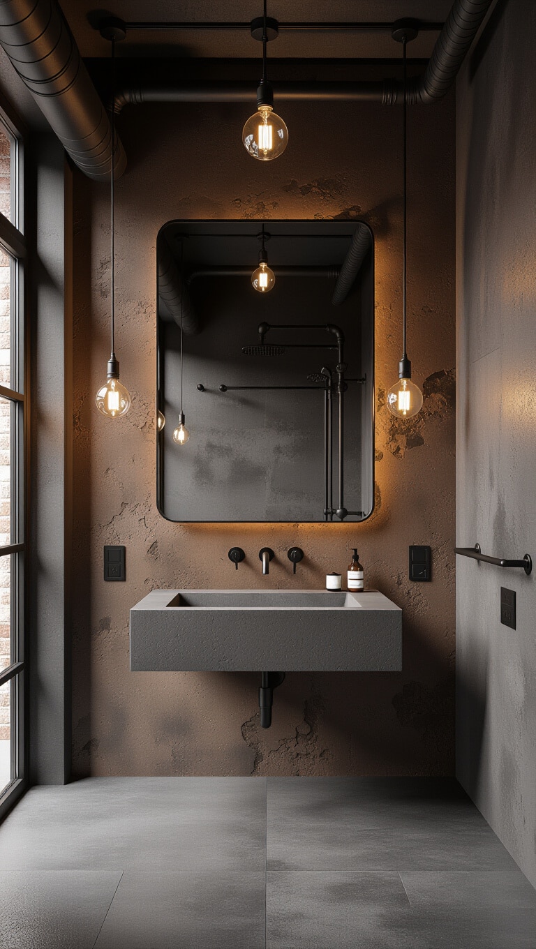 Industrial Brown Bathroom with Urban Edge