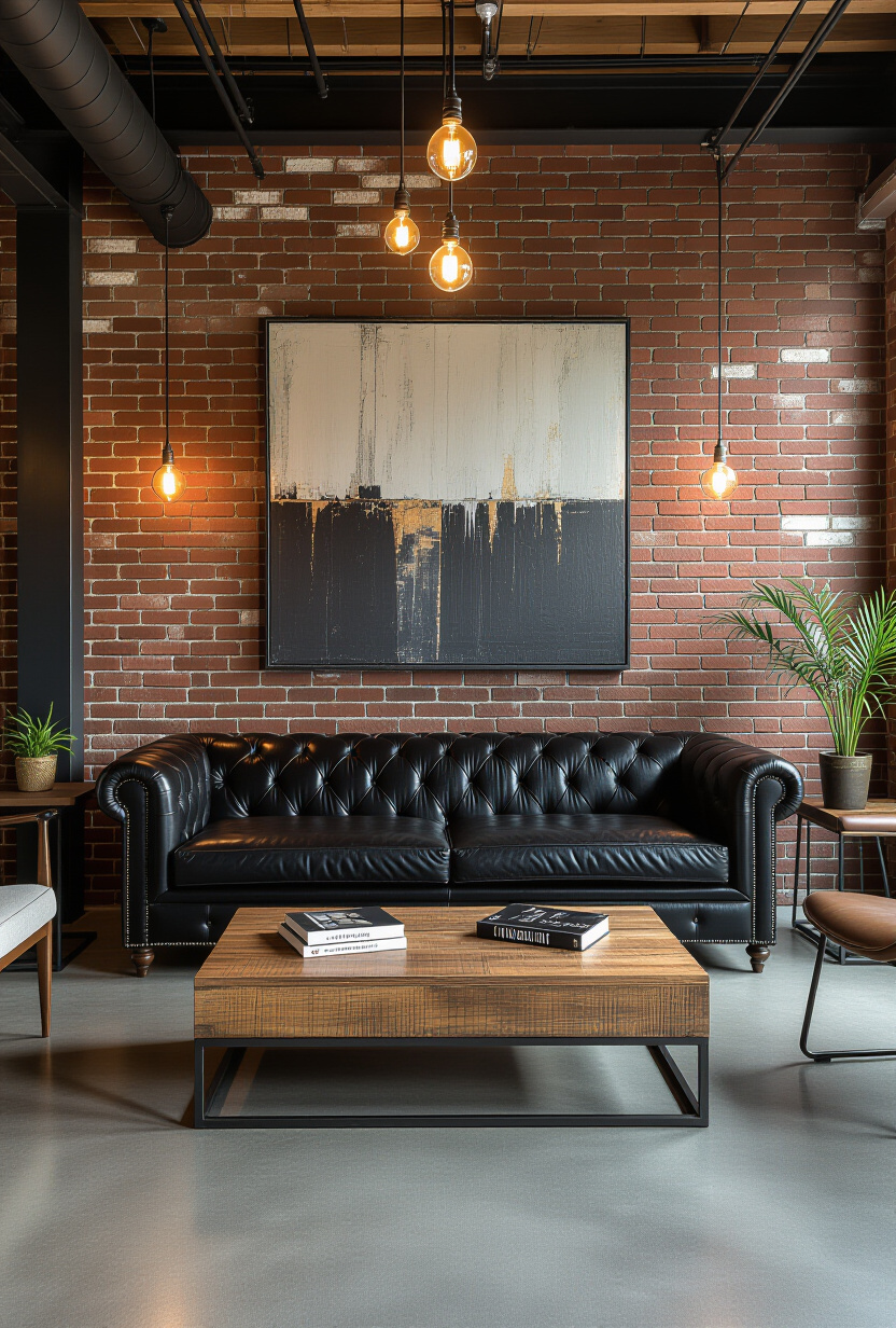 Industrial Chic Black Couch Area