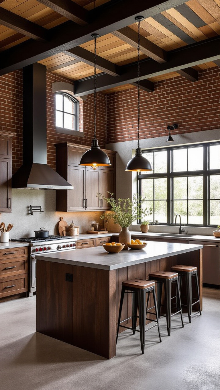 Industrial Chic Brown Kitchen