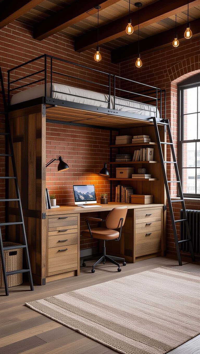 Industrial Chic Convertible Bedroom