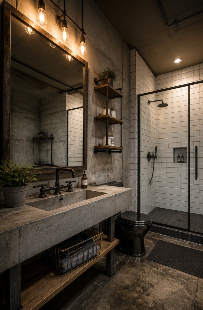 Industrial Chic Guest Bathroom